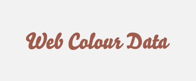 Web Colour Data